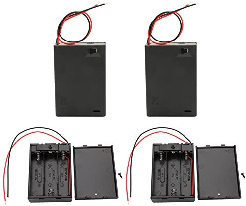 Raogoodcx 4.5V AA Battery Holder Bundle ，3X 1.5V AA Battery Holder Case with Wire Leads and ON/Off Switch (4 Pack)