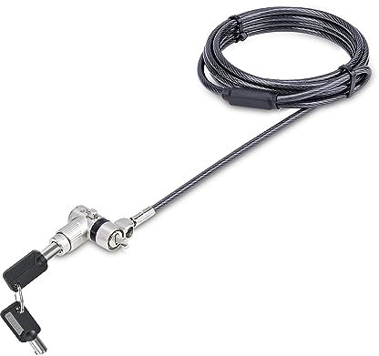 StarTech.com Universal Laptop Lock 6.6ft (2m), Security Cable For Notebooks Compatible With Noble Wedge/Nano/K-Slot, Keyed Locking Cable, Cut-Resistant Carbon Steel Cable (UNIVK-LAPTOP-LOCK)
