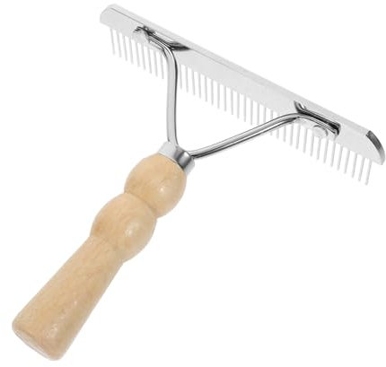 Happyyami 1stk Pferdenagelrechenkamm Pflegerechen Nützliche Pferdereinigungsbürste Strapazierfähige Pferdebürste Mähnenkamm Mattenkamm Für Katzen Pelzrechen Holzgriff Metall Kämme Den Hund