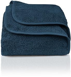 LAYNENBURG Premium Frottee Decke 150x200 cm - 100% Baumwolle - Dünne & Leichte Sommerdecke - Baumwolldecke als Sofa- & Bettdecke - Frottierdecke & Kühlende (Dunkelblau)