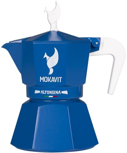 MOKAVIT Alfonsina - Cafetera Italiana - Cafetera Italiana Induccion 3 Tazas, Cafetera Induccion 3 Tazas, Moka Induccion 3 Tazas, Cafetera Moka, Cafetera para Induccion, Moka Pot - Made in Italy