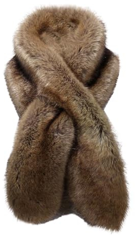 Genérico 𝐅oulard De Mujer Mujer Otoño Invierno Sólido Felpa Cuello Cálido Estolas De Pelo 𝐒intetico (Coffee, One Size)