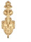 Portavelas de pared, candelabro de pared, candelabro decorativo blanco antiguo para decoración del hogar, 23 x 9 cm, 4 tornillos incluidos (dorado)