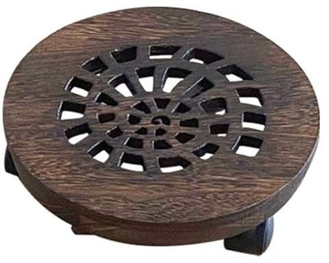 Maceta de madera con depósito de agua, soporte rodante para uso en interiores y exteriores, carrito de flores con ruedas, maceta de 25 cm para una fácil movilidad y jardinería elegante