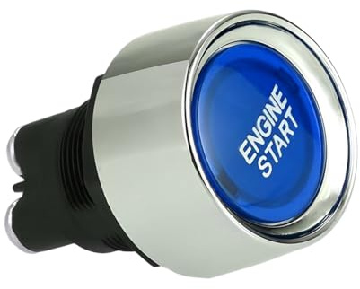 Tomedeks 1 Pezzo Universale Auto Illuminated Interruttore del Pulsante,12V-24V/50A Avvia a Spinta Interruttore di Accensione,Per Auto,Truck, Boat(Blu)