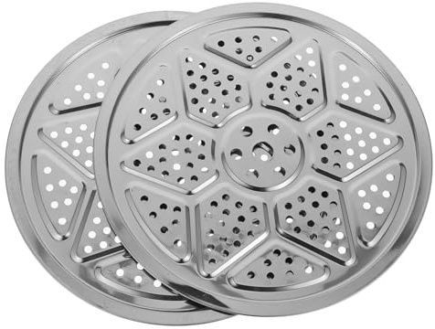 VALICLUD 2pcs Stainless Steel Steamer Round Canner Rack Cooling Tray Veggie Steamer Basket Stainless Steel Plate Steam Rack for Pot Steam Holder Tray Roasting Silver