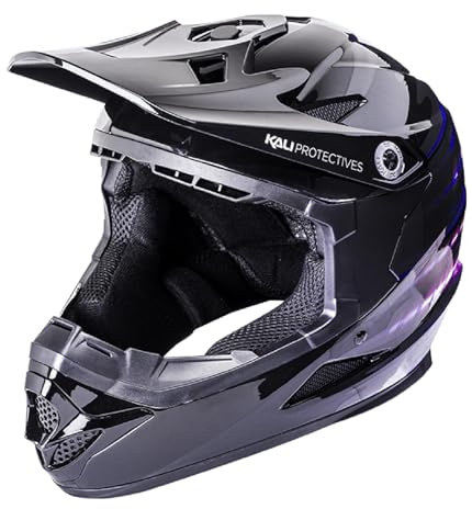 KALI PROTECTIVES Unisex Zoka Full Face Bike Helmet - Lightweight Downhill, BMX & Trail Cycling Helmet w/QuadCore Protection, LTD Lightspeed, M