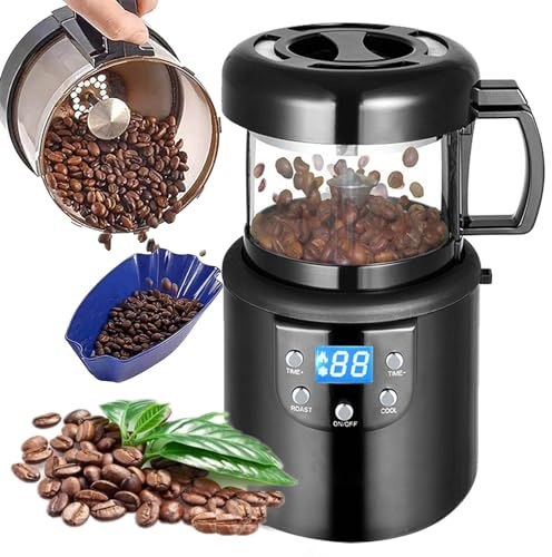 DEaThsalL 1400 W Machine à torréfacteurs à café, avec Minuterie Et Affichage LED, Mini éLectrique, Chauffage Uniforme/sans FuméE, pour Un Usage Domestique (100 G)