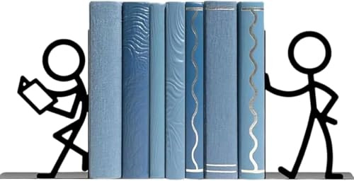 Portalibros Decorativos – 2 Piezas decoración Abstracta de Metal para Estante – Portalibros para Libros Pesados | para casa, salón, Oficina, Biblioteca, Dormitorio, apartamento (1pc)