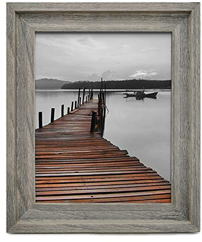 Eosglac Rustic 11x14 Picture Frame, Wooden Photo Frames with Plexiglass Front for Wall Mounting Display, Grey-brown