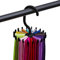 Colorful Krawattenhalter, 360° drehbar, für 20 Krawatten, Gürtel, Schal, Ketten, Anti-Rutsch, Platzsparend, Schwarz, Kunststoff, Poliert, 12 x 11 x 3,8 cm