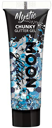 Mystic Chunky Face & Body Glitter Gel by Moon Glitter - Frozen - Cosmetic Festival Glitter Face Paint for Face, Body, Hair, Nails - 12ml