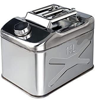 CGF- Benzinkanister Edelstahl-Gaskanister, 10L, 15L, 20L, 25L, 30L, 35L, 40L Sicherheitstragbarer Notfall-Benzin-Dieselkanister, für Fahrzeuge, Autos, TRU mit UN-Zulassung