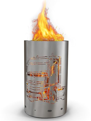 Cesto de fuego con diseño de camión Mercedes