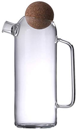 Kichvoe Pichet En Verre Avec Bouchon En LièGe, Carafe Transparente RéSistante À La Chaleur Pour Thé, Jus, Eau Et Vin, 1200ml, IdéAl Pour Maison Et Bureau