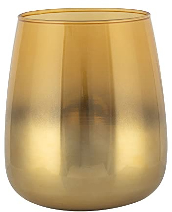 TREND FOR HOME Vaso per Fiori 17 cm Vaso da Interno Vaso Oro Vetro Vasi Moderni da Interno Portacandele Design per Decorazioni Casa, 2310 ml, Ø 11.9 cm, Zinnia Golden Hour, Oro Ombre