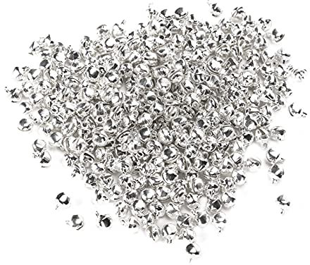 300 Stück Jingle Bells, Weihnachtsdekoration Jingle Bells Kleine Glocken für Armband Fußkettchen Halskette Schlüsselanhänger Silber Eisen Material Schmuck Bastelzubehör