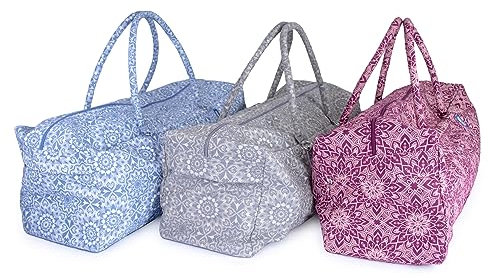 Yoga-Mad Mandala-Yoga- und Pilates-Tasche, Unisex, mit durchgehendem Reißverschluss, passend für die meisten flexiblen Matten, Yoga-Blöcke, Nackenrollen und Kleidung, Burgunderrot, Grau und Blau