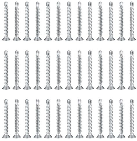 120 Stück 4.2 x 38 mm Blech Selbstschneidende Schrauben, 410 Edelstahl Phillips Senkkopf Flachkopf, Selbstbohrende