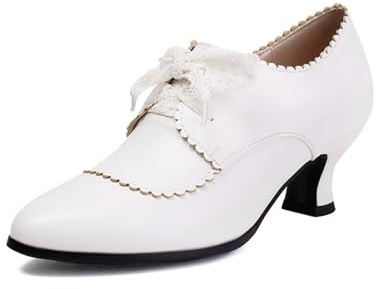 EQWIGKEIT Zapatos de cuero para mujer con tacón, elegantes, para trajes tradicionales, con ancho para pies amplios, zapatos de fiesta, de cuero, cómodos, con hebilla, retro, tacón en bloque, zapatos