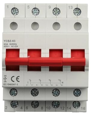 Interruttore di commutazione 1/2/3/4P 63A 50/60Hz Sezionatori Commutatore Carica e Interrompe il Circuito Sicurezza Domestica Residenziale(2P)