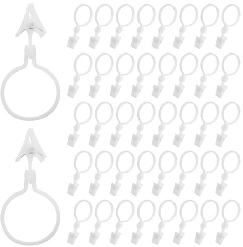 Veemoon 100 Piezas Anillos de Cortina Clips para Cortinas de Ventana Ganchos para Decoración de Ventanas y Colgar Ropa