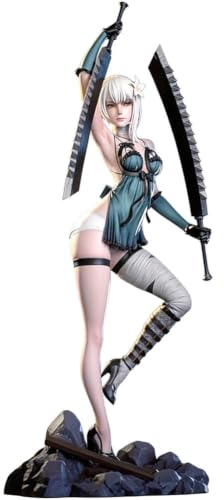 Zhongkaihua Kaine figur anime-staty spelkaraktär 30 cm stridsställning | PVC-modell, handhållen dubbelbladig flickfigur, Kaine actionfigur, samling skrivbordsdekorationer, prydnadsgåvor fans