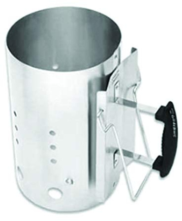 TULGIGS Round Charcoal BBQ Chimmey Starter Charcoal Barrel, Grill, Silver (L (12 X 7.4 inch))