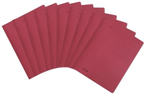 Original Falken 10er Pack Recycling-Schnellhefter gefaltet DIN A4 Intensivfarbe bordeaux. Made in Germany Blauer Engel Hefter Papphefter Kartonschnellhefter Schulhefter Pappordner Mappe Schulordner