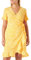 VERO MODA Damen VMSAGA 2/4 WRAP Frill Dress WVN GA Kleid, Saffron/AOP:Danna, L