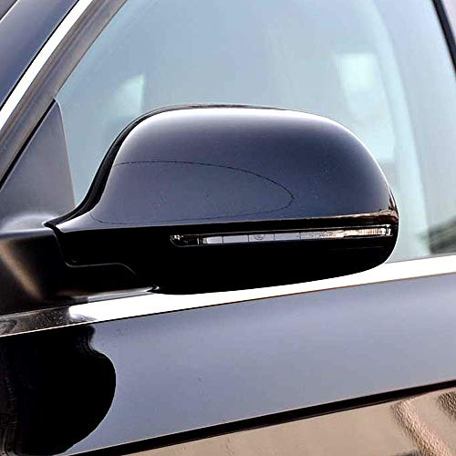 MKptopia 1 par de tapa de espejo retrovisor de ala lateral Compatible con AU-DI A3 A4 B8 A5 A6 A8 S8 Q3 sin asistencia lateral-negro