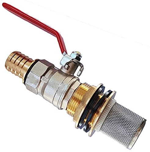 MegaHaustechnik Regentonnendurchführung | ∅ Loch 43mm | Tülle 1 ∅ ca. 25mm | Messing | Rund