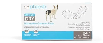 So Phresh Comfort Dry Disposable Garment Liners for Dogs Count of 24