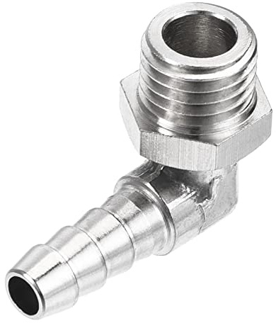 sourcing karta nickelpläterad slangkoppling 6 mm spiktråd M12 x 1,5 höger vinkel rörkontakt