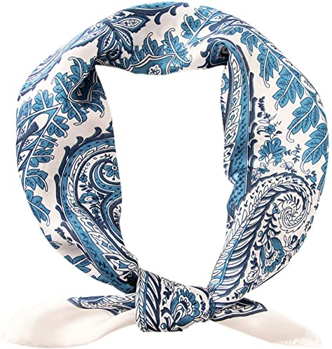 prinfantasy Seidentuch Damen Damen Elegantes Halstuch Quadrat Schal Frauen Kopftuch Karo Schal Business Scarf Taschentücher Bandana M070049