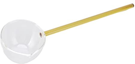 Cuchara Agitadora de Vidrio para el Hogar, Cuchara para Sopa con Ancla, Internet, Celebridad, Gourmet, Mango Largo, Resistente a Altas Temperaturas (Amarillo)