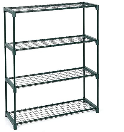 ZENO Shelf Storage Unit - 4 Tiers | Garden Shelving Plant Stand Rack | Office Shelving | Corner Plant Shelf Ladder Planter for Garden Balcony & Patio | Dark Green