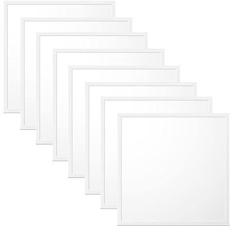 WSU Lights 8x LED Panel, Deckenleuchte, 62x62cm, 4400lm, 4000K, 40W, inkl. Trafo, Rasterleuchten, Einlegeleuchte, Büroleuchten (4000K, 8 Stück)