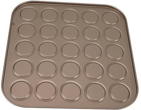 ZPSHYD Macaron Topp Pan Muffin Topp Pan Macaron Bakutrustning, Kolstål Bakform, 25 hål, Guld
