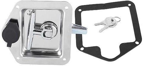 Culnflun Cerradura en forma de T, cerradura plegable de acero inoxidable con mango en T para camión, remolque, cerradura de mango en forma de T para gabinete, caja de herramientas y más