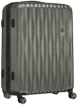WENGER Energie Large Valise Rigide à 4 roulettes, Trolley, Grand Format, 106 (120) l, Serrure de sécurité, Femmes Hommes, Voyages Vacances, Grise, 653599