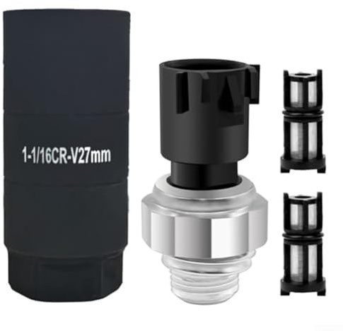 Interruptor de sensor de presión de aceite con filtro para Chevrolet para Silverado para GMC 2009 2020 compatible con múltiples motores 3/8 Drive y enchufe hexagonal de 1 1/8