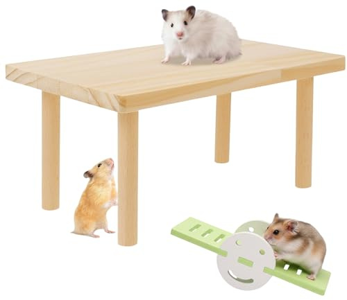 Plataformas para Animales Pequeños Plataforma para Hámsteres con Balancín Una Estructura De Juego De Madera Apta para Ratones Jerbos Chinchillas Ardillas Etc