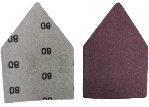 MoSundi Lot de 50 feuilles abrasives triangulaires - Grain 80-240 - Papier abrasif assorti pour bois, métal, laque, compatible avec ponceuse de détail, 90 mm x 65 mm