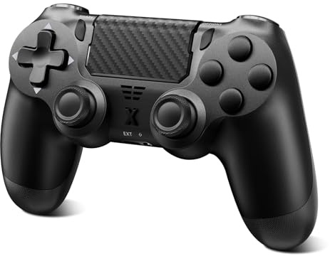 Glitfix Mando para PS4, Mando Inalámbrico para PS4/Pro/Slim/PC, Duobla vibrado/tuŝa panelo /3.5 mm Audio -socket/ses -jara akso /1000mAh reŝargebla baterio