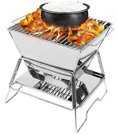 Liten vedspis, vedspis för camping | Grillkamin för camping och picknick, praktisk hopfällbar och stabil för utomhusbruk, för picknick, camping