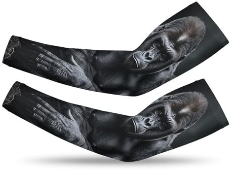 FodPand Gorilla on The Ground UV Sun Protection Arm Sleeves for Men Women UPF 50 Cooling Sleeve for Golf, Cycling XL