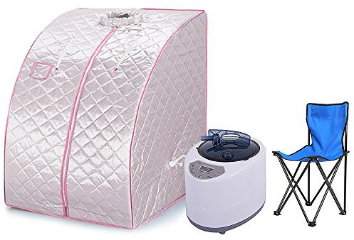 Sauna con bagno turco, portatile, per spa personale, mobile, riscaldante, disintossicante, utile per perdere peso, 98 x 70 x 80 cm, 1,8 l, argento