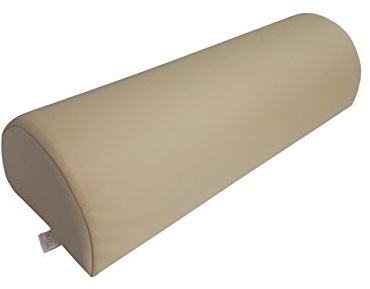 ZEN — Rouleau trois-quarts pour tables de massage et de thérapie 60×23×16cm — Coussin table de massage pour la nuque et les genoux — Rouleau pour les genoux semi-circulaire en similicuir PU Crème