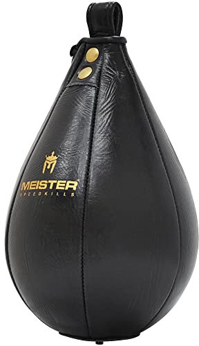 Meister SpeedKills SpeedKills Sporttasche aus Leder mit Leichter Latextasche, Größe M, 24,1 x 15,2 cm, Schwarz